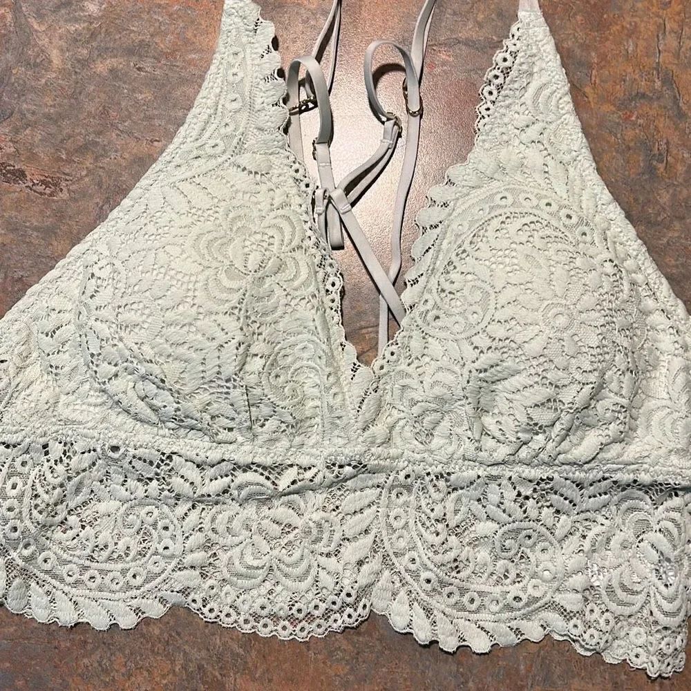 Aerie Far Out Padded Plunge Bralette Very Mint Med